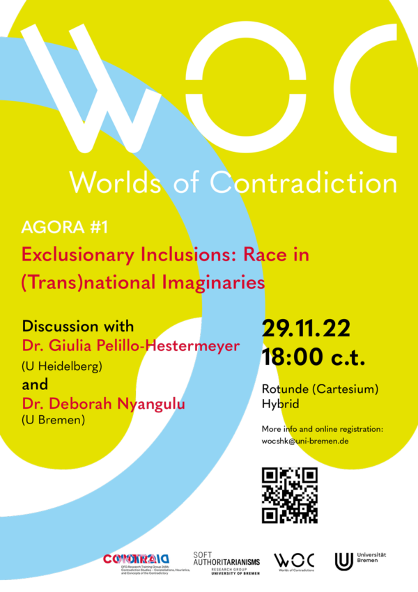 Poster zur Veranstaltung "Exclusionary Inclusions: Race in (Trans)national Imaginaries" am 29.11.22