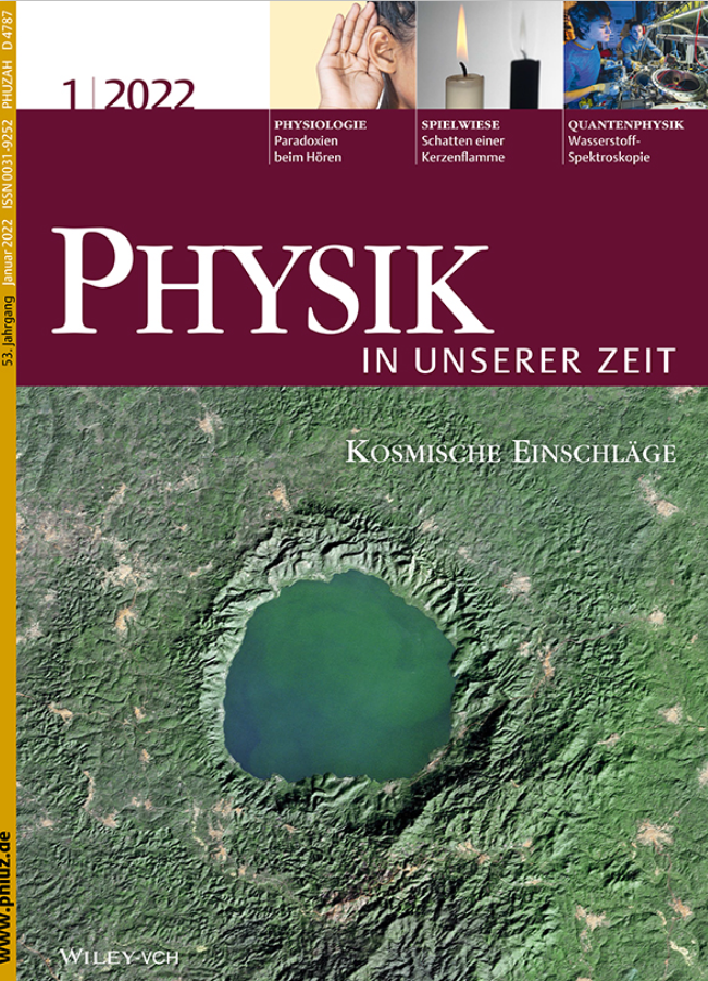 cover "Physik in unserer Zeit. Kosmische Einschläge"