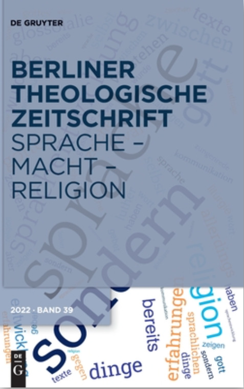 cover "Sprache - Macht - Religion" (Berliner Theologische Zeitschrift #39)