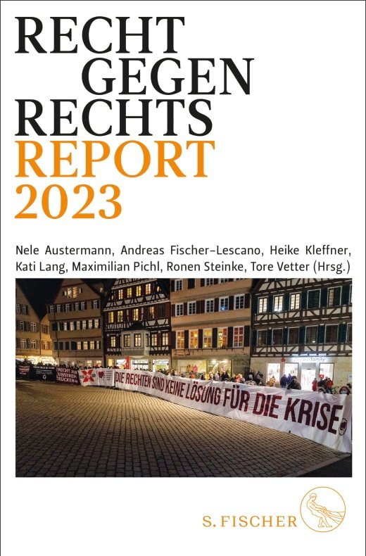 Cover "Recht gegen rechts: Report 2023" by Nele Austermann, Andreas Fischer-Lescano, Heike Kleffner, Kati Lang, Maximilian Pichl, Ronen Steinke & Tore Vetter (eds.)